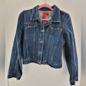 BCBG Maxazria Jean Jacket With Chest Pockets
